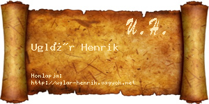 Uglár Henrik névjegykártya